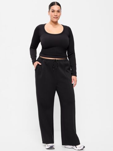 بنطال رياضي واسع الأرجل من الصوف الديناميكي متوسط ​​الارتفاع من Old Navy - بلاك جاك in Saudi Arabia