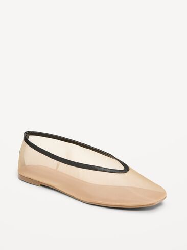 Old Navy Mesh Ballet Flats for Women - Beige in Saudi Arabia