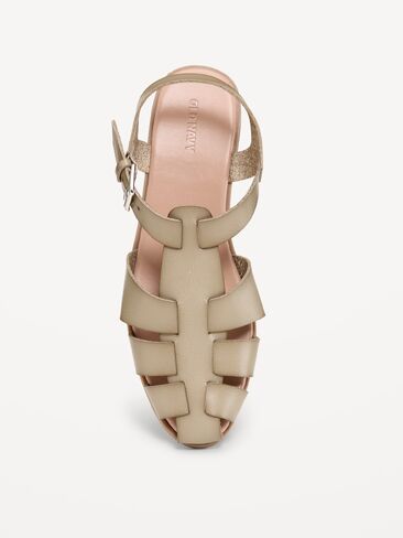 Old Navy Faux-Leather Fisherman Sandals - Light Green in Saudi Arabia
