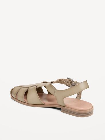 Old Navy Faux-Leather Fisherman Sandals - Light Green in Saudi Arabia