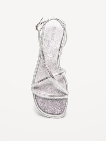 Old Navy Strappy Faux-Leather Sandals - Silver in Saudi Arabia