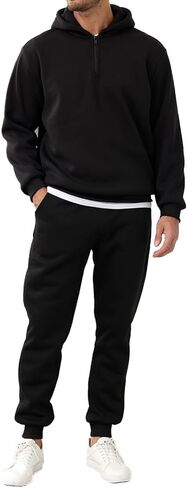 Jihuilai Men Track Suits 2 قطعة مجموعة الربع الرمز البريدي Hoodie Spothpants للركض بدلات السببية للعروع الرياضية الرياضية in Kuwait