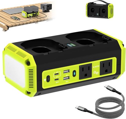 350W Power Pure Sine Wave Helpaterter مع بطاريات DeWalt 20V ، DC 20V إلى AC 120V ، 140W Type-C 18W USB-A Fast Charging Dual-Battery Mitch ، ضوء LED 600LM (البطارية غير متضمنة) in Kuwait