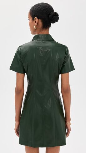 alice + olivia Women's Jamie Vegan Leather Collared Mini Dress in Saudi Arabia