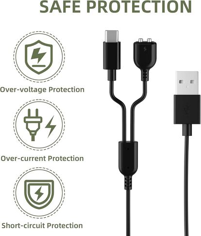 قطعتان من سلك شاحن طوق الصدمات للكلاب من Jugbow DT-61، طوق تدريب الكلاب، 3 في 1 USB C و2X كابل شحن طوق النباح المغناطيسي للكلاب in Kuwait