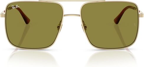 Ray-Ban Square Sunglasses, Silver Frame, Blue Polarized Lens (0RB3758-0032V54) in Kuwait