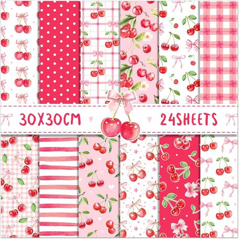 24 Sheets Valentine Pattern Paper Watercolor Heart Love Scrapbooking Double-Sided Red Pink Craft Paper Folded Flat for DIY Card Making Scrapbook Photo Album Journal Decor, 12 Design in Saudi Arabia