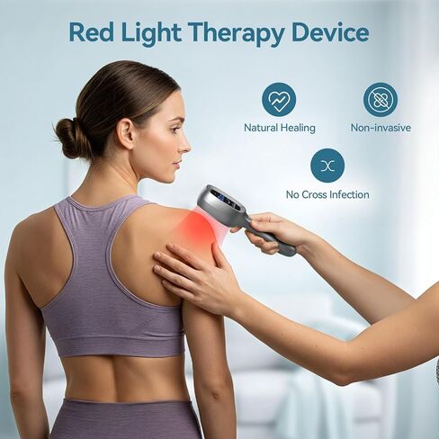 Cold Red Light Therapy Device – Dual Wavelength 8×808nm & 30×650nm Red Light Therapy Wand – Handheld Infrared Light Therapy for Body, Knee, Shoulder, Back, Muscles, Joints and Pets in Saudi Arabia
