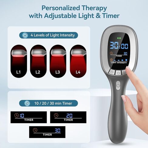 Cold Red Light Therapy Device – Dual Wavelength 8×808nm & 30×650nm Red Light Therapy Wand – Handheld Infrared Light Therapy for Body, Knee, Shoulder, Back, Muscles, Joints and Pets in Saudi Arabia