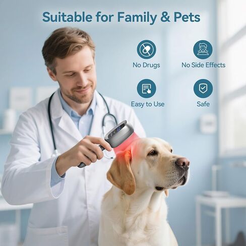 Cold Red Light Therapy Device – Dual Wavelength 8×808nm & 30×650nm Red Light Therapy Wand – Handheld Infrared Light Therapy for Body, Knee, Shoulder, Back, Muscles, Joints and Pets in Saudi Arabia