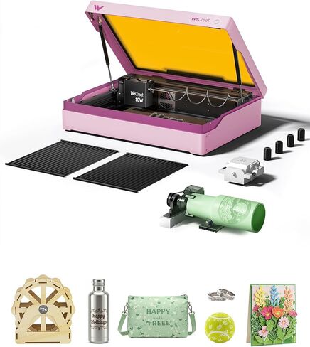 WECREAT Vista 10W Laser Engraving Machine with 9-in 1 Rotary, Smart HD Camera, Compact Diode Desktop Laser Engraver for Beginners DIY Hobbyist Wood Leather Glass Metal Jewelry Gifts Making in Saudi Arabia