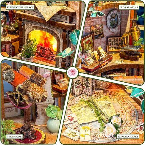 مجموعة زوايا كتب المنزل المصغرة DIY - مجموعة كتب للكبار، ديكور رف كتب صغير للمنزل لغز خشبي ثلاثي الأبعاد، هدايا عيد ميلاد لمحبي الكتب والأصدقاء - منزل شجرة روان in Saudi Arabia