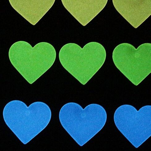 HEMOTON 200pcs Wall Ceiling Pasters Noctilucent Wall Sticker Glowing Wall Stickers Ceiling Decorations Kid Room Decor Stickers for Kids 3D Glowing Heart-Shaped Decorative Paintings Child in Saudi Arabia