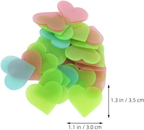 HEMOTON 200pcs Wall Ceiling Pasters Noctilucent Wall Sticker Glowing Wall Stickers Ceiling Decorations Kid Room Decor Stickers for Kids 3D Glowing Heart-Shaped Decorative Paintings Child in Saudi Arabia