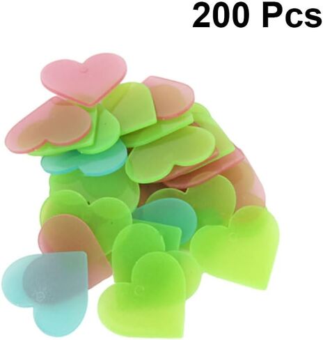 HEMOTON 200pcs Wall Ceiling Pasters Noctilucent Wall Sticker Glowing Wall Stickers Ceiling Decorations Kid Room Decor Stickers for Kids 3D Glowing Heart-Shaped Decorative Paintings Child in Saudi Arabia