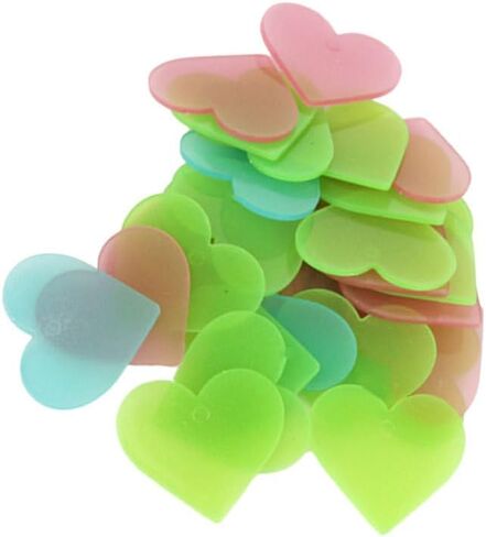HEMOTON 200pcs Wall Ceiling Pasters Noctilucent Wall Sticker Glowing Wall Stickers Ceiling Decorations Kid Room Decor Stickers for Kids 3D Glowing Heart-Shaped Decorative Paintings Child in Saudi Arabia