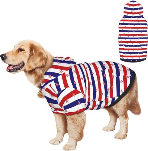 St Patrick Day Hoodie for Medium Large Dogs,Funny St. Patrick's Day Dog Outfit with Hood & Leash Hole, Warm Soft Holiday Christmas Sweatshirt Clothes for Dogs-L in Saudi Arabia