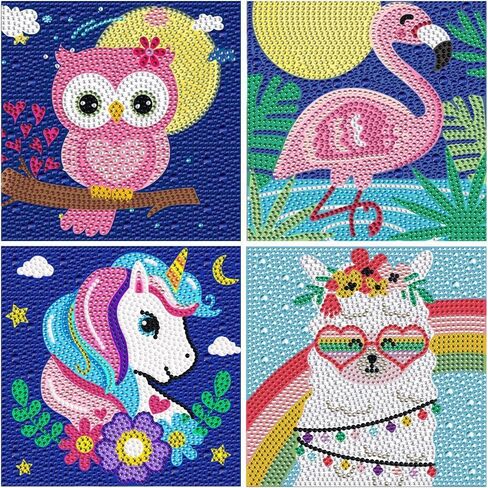 MXCFZX 6 Pack 5D Cartoon cat Diamond Painting Kits for Kids Beginners,Cute Animals DIY Horse Diamond Art Kit for Kids,Easy Full Round Drill Big Gem Art for Kid,Home Wall Decoration 6X6 inch in Saudi Arabia
