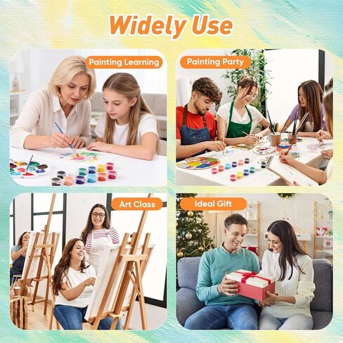 8 Pack Mini Acrylic Paint Set, 12 Colors Acrylic Paint Strips with 16 Brushes, Washable Paint for Adults Craft, 112 PCS Painting kit for Easter Eggs, Birthday, Party Favor, Classroom Art Gifts in Saudi Arabia