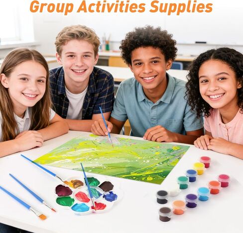 8 Pack Mini Acrylic Paint Set, 12 Colors Acrylic Paint Strips with 16 Brushes, Washable Paint for Adults Craft, 112 PCS Painting kit for Easter Eggs, Birthday, Party Favor, Classroom Art Gifts in Saudi Arabia