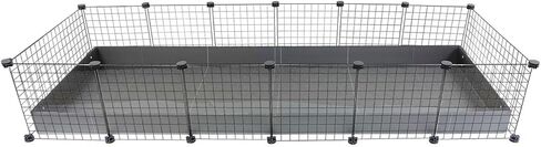 GuineaDad Piggy Condo - قفص C&C ممتاز لخنازير غينيا والحيوانات الصغيرة مع قاعدة Coroplast | شبكات أكريليك وC&C للحيوانات الأليفة الصغيرة (شبكات C&C، قياسية (29 بوصة × 58.5 بوصة × 14.5 بوصة)) in Kuwait