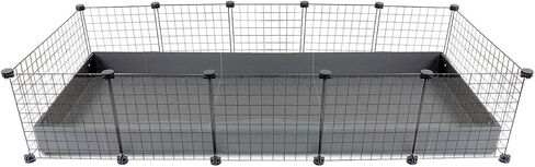 GuineaDad Piggy Condo - قفص C&C ممتاز لخنازير غينيا والحيوانات الصغيرة مع قاعدة Coroplast | شبكات أكريليك وC&C للحيوانات الأليفة الصغيرة (شبكات C&C، قياسية (29 بوصة × 58.5 بوصة × 14.5 بوصة)) in Kuwait