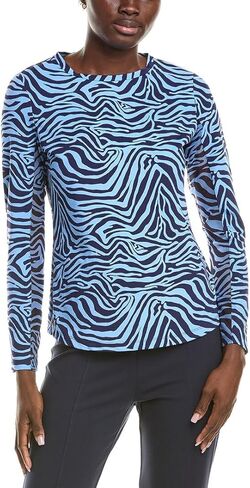 IBKUL Athleisure Wear Sun Protective UPF 50+ Icefil Cooling Cecilia Print Long Sleeve Crew Neck - 12932 in Saudi Arabia