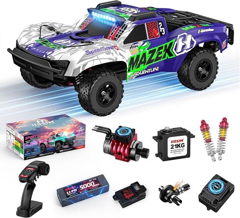 Hosim 1/10 RC Truck 4WD Brushless Buggy Cars, MAZEK RTR 62+ MPH Hobby Grade High Speed Remote Control Car for Adults & Teens Off-Road Bashing, Rock Crawling, Racing Waterproof Electric Monster Trucks in Saudi Arabia