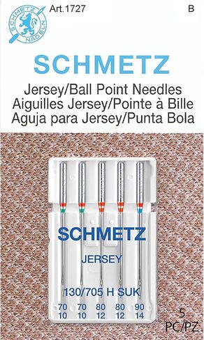 SCHMETZ Jersey Ball Point Sewing Machine Needles – Stretch Knit & Universal Supplies, Assorted Sizes, 5-Needle Cards, Pack of 10 in Saudi Arabia