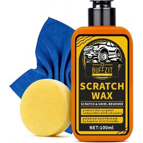 مركب مزيل خدوش السيارة وتلميعها - يزيل بفعالية الخدوش الخفيفة والطلاء الضبابي والعلامات الدوامية، ويشمل الإسفنج والمناشف، 100 مل/3.4 أونصة in Kuwait