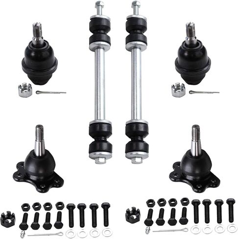 Detroit Axle - 4WD Front 6pc ball المفاصل الأشرطة ل 95-00 Chevy GMC K1500 Suburban K2500 Tahoe Yukon 1995 1996 1997 1998 1999 2000 ، 4 Lower & Apper Ball Noints 2 Sway Bar Links Links in Saudi Arabia