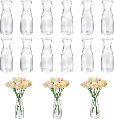 20 Pcs Plastic Bud Vases Bulk Small Plastic Vases, Clear Container for Flowers Height Shatterproof Bud Vase, Mini Vintage Floral Vase for Home Decor, Living Room, Office Decoration, Housewarming Party in Saudi Arabia