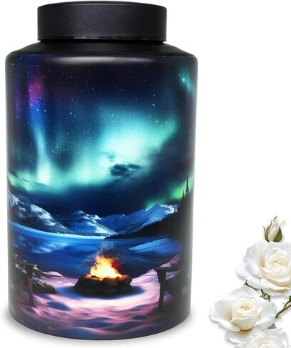 Large Cremation Urn for Adult Female Male Ashes, Decorative Funeral Keepsake Memorial Urns for Human Women Man Mom Dad Remains with Velvet Bag(Heavenly Butterfly) in Kuwait