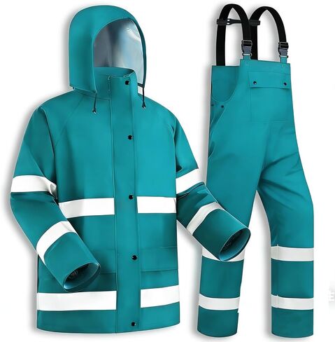 Rain Suit for Men Women Waterproof Heavy Duty Rain Gear Reflective Jacket Bib Pants for Fishing Golf in Saudi Arabia