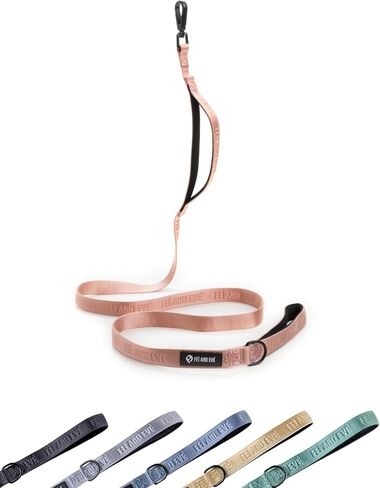 2026 New Edition, Fei & Eve Classic Dog Leash - 6FT, Dual Padded Handles, 360° Swivel Hook, Heavy Duty 210D Nylon - No-Pull Design with Traffic Control Handle - for Small/Medium/Large Dogs, Champagne in Saudi Arabia