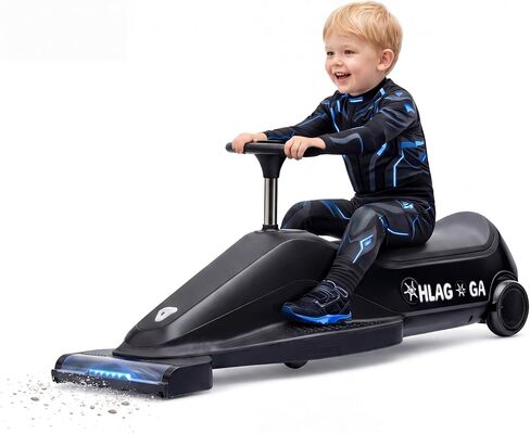 12V Kids Vacuum Racer: Electric Anti-Rollover Wiggle Car Indoor - 2.5/5 MPH Adjustable Safe Speed Ride On Car - Quick 5-Min Install Toy - Gift for 3+ in Saudi Arabia