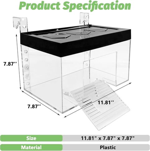 Turtle Basking Platform 7.87 x 5.51 x 5.51inch Hanging Basking Platform for Aquatic Turtles with Lid and Ramp Adjustable Reptile Ramp Dock Turtle Tank Accessories (Small) in Saudi Arabia