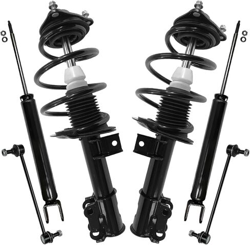 Detroit Axle - Struts Shocks 6pc Suspension Kit for Ford 2011 2012 2013 2014 Mustang, 2 Front Struts with Coil Spring Assembly 2 Sway Bar End Links 2 Rear Shock Absorbers Replacement in Saudi Arabia