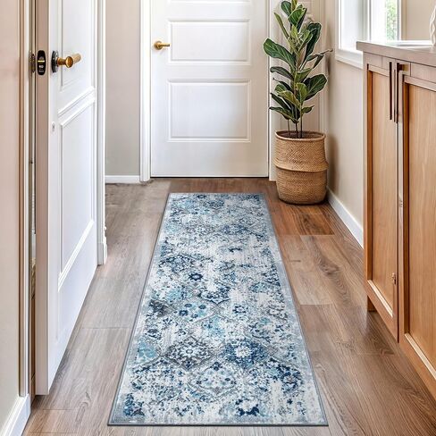 Rugshop Trellis Bordered Moroccan Area Rug 5' x 7' Blue in Saudi Arabia