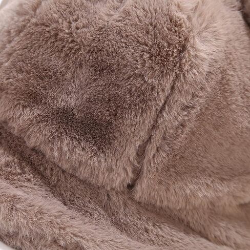 قبعة دلو من الفرو الصناعي الدافئ للشتاء من Umeepar، قبعة منفوشة بوم بوم للنساء والرجال in Kuwait