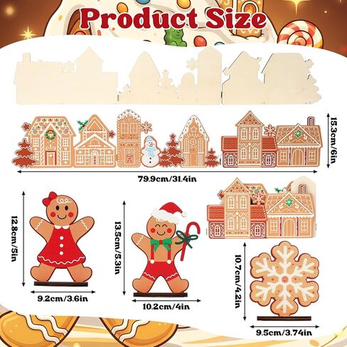 32 Inch Wooden Christmas Village Christmas Santa Tabletop Decoration Vintage Table Signs Plaques Foldable Farmhouse Centerpiece Xmas Village Decor for Home Kitchen Table Desk in Saudi Arabia