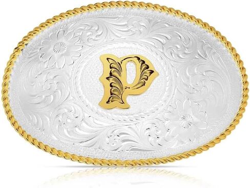 مشبك معدني على شكل حرف P الأولي للرجال من Montana Silversmiths مقاس واحد فضي in Saudi Arabia