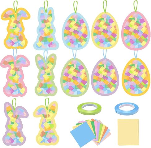 kopooeoe 32 مجموعات عيد القديس باتريك suncatchers الحرفية diy شامروك المناديل الورقية الحرف مجموعات الأيرلندية الخضراء البرسيم شنقا الزينة لنافذة المنزل الزجاج الملون تأثير اللوازم الفنية in Kuwait