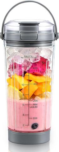 وعاء مزج بوزن 18 أونصة متوافق مع خلاط Ninja Blast المحمول، كوب خلاط مع غطاء رشفة وختم بديل لـ Ninja Blast BC151BK BC151NV BC151CR BC151ND BC151EM (رمادي) in Kuwait