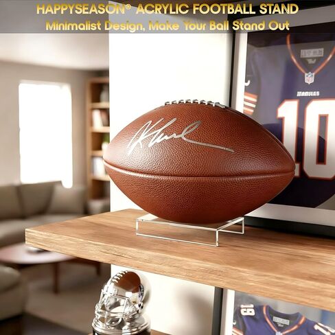 Happyseason 2-Pack Football Display Stand, Clear Acrylic Display Holder for Full Size, Youth, College, Mini Autographed Collectible Football & Rugby Ball, Sports Room Décor in Saudi Arabia