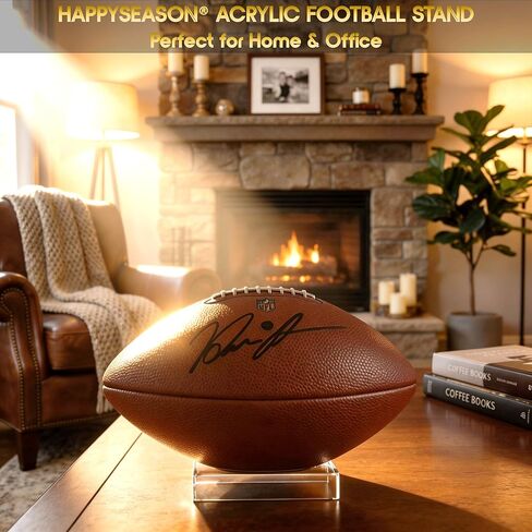 Happyseason 2-Pack Football Display Stand, Clear Acrylic Display Holder for Full Size, Youth, College, Mini Autographed Collectible Football & Rugby Ball, Sports Room Décor in Saudi Arabia