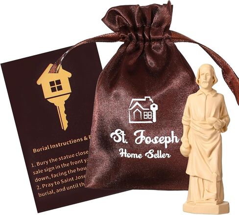 5 Sets St Joseph Statue for Selling House Small Resin Saint Joseph Figurine with Instruction Prayer Card and Burial Bag for Selling Homes in Saudi Arabia