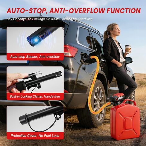 مضخة نقل الوقود التلقائية التلقائية التلقائية ، 3.2 GPM USB Type-C ومضخة النقل التي تعمل بالطاقة البطارية ، و 51 '' مضخة وقود محمولة طويلة الخراطيم ، و 4 محولات يمكن أن تضخها الزيت ، والديزل ، والبنزين in Kuwait