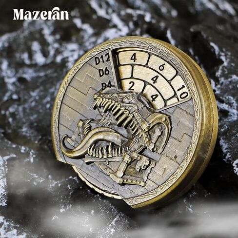 Mazeran DND 7 في 1 لعبة الروليت المعدنية للنرد، بكرة نردات الصدر الدوارة مع صندوق هدايا ذهبي مختوم وحقيبة تخزين للعب الأدوار في لعبة الزنزانات التنين in Kuwait