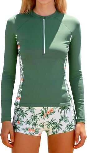 ملابس سباحة TUONROAD للفتيات من Rash Guard مكونة من قطعتين بأكمام طويلة مبطنة لباس سباحة للفتيات المراهقات 11-16 سنة in Kuwait
